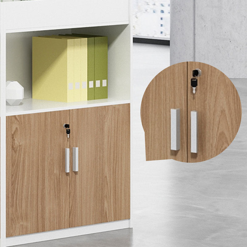 Moderno moderno mobile in legno ingegnerizzato con archiviazione di blocco per home office
