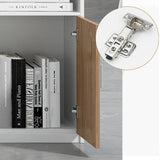 Moderno moderno mobile in legno ingegnerizzato con archiviazione di blocco per home office