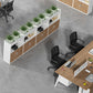 Moderno moderno mobile in legno ingegnerizzato con archiviazione di blocco per home office