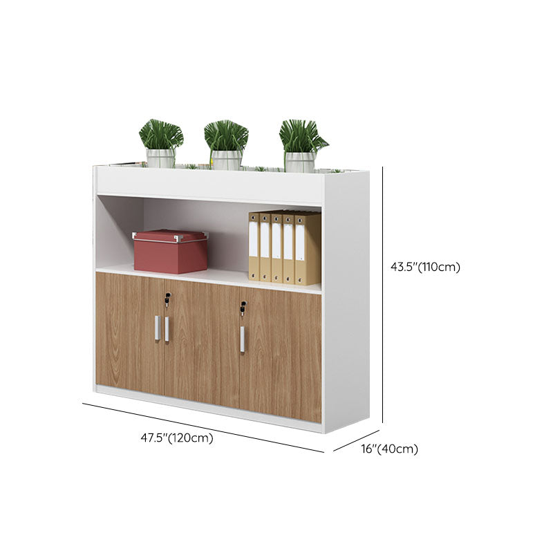 Moderno moderno mobile in legno ingegnerizzato con archiviazione di blocco per home office