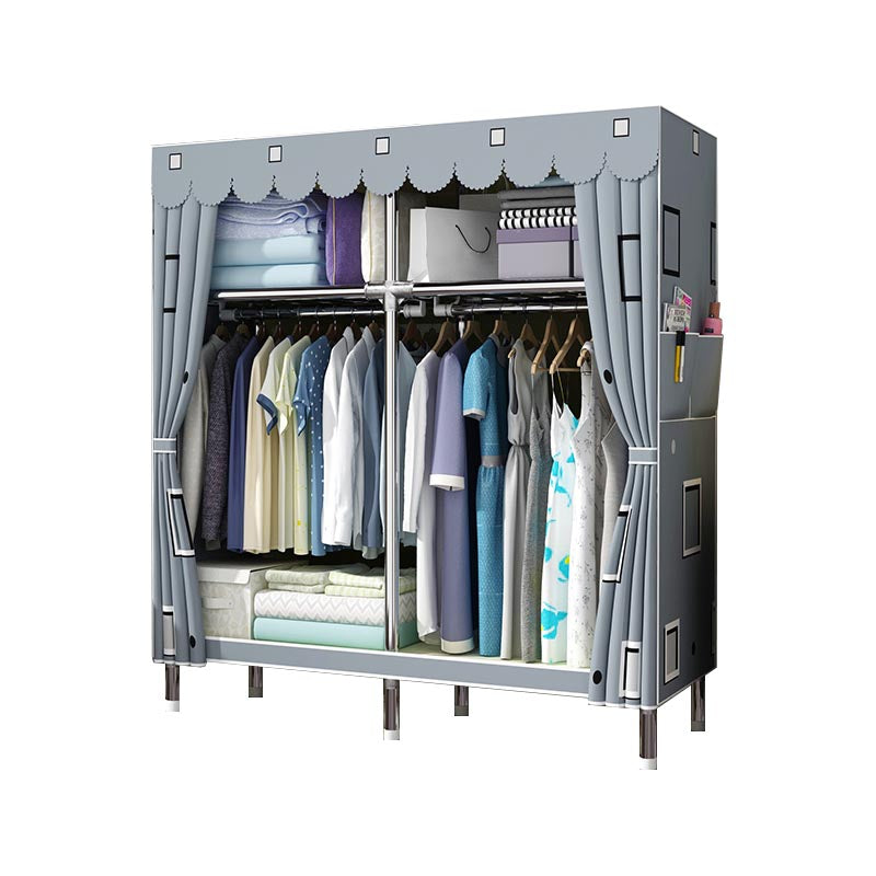Eigentijdse stijl garderobe armoire houten armoire met kledingrail voor slaapkamer
