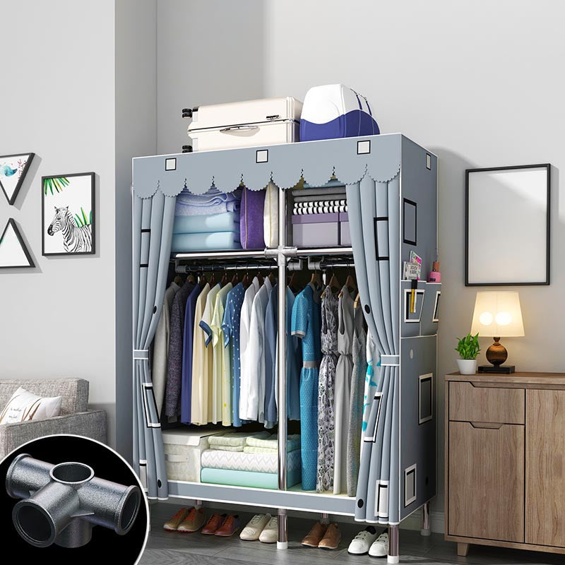 Eigentijdse stijl garderobe armoire houten armoire met kledingrail voor slaapkamer