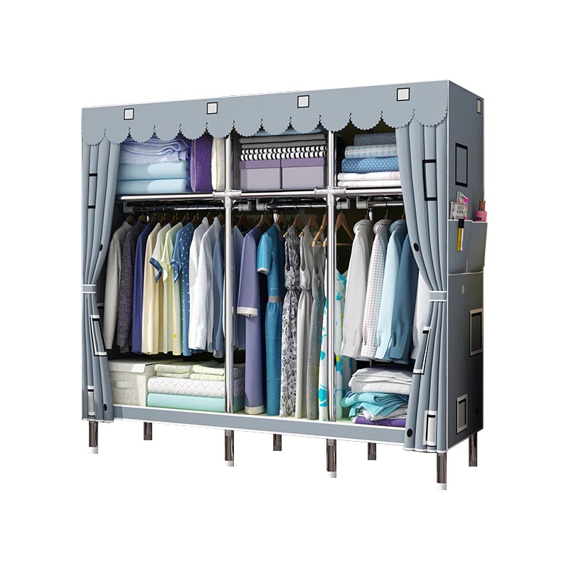 Eigentijdse stijl garderobe armoire houten armoire met kledingrail voor slaapkamer
