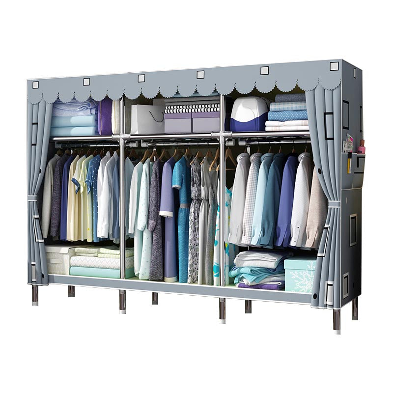 Eigentijdse stijl garderobe armoire houten armoire met kledingrail voor slaapkamer