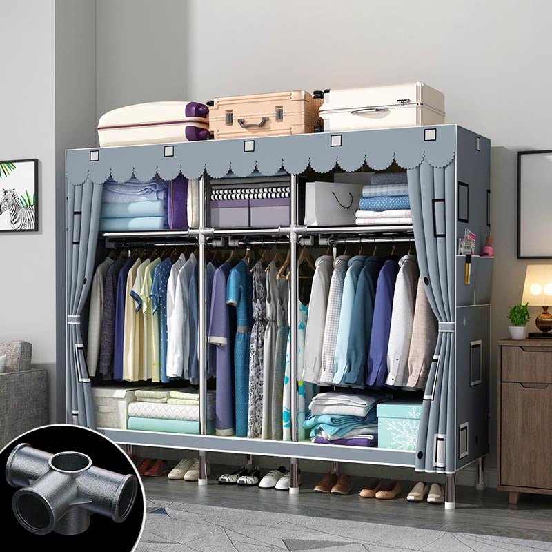 Eigentijdse stijl garderobe armoire houten armoire met kledingrail voor slaapkamer