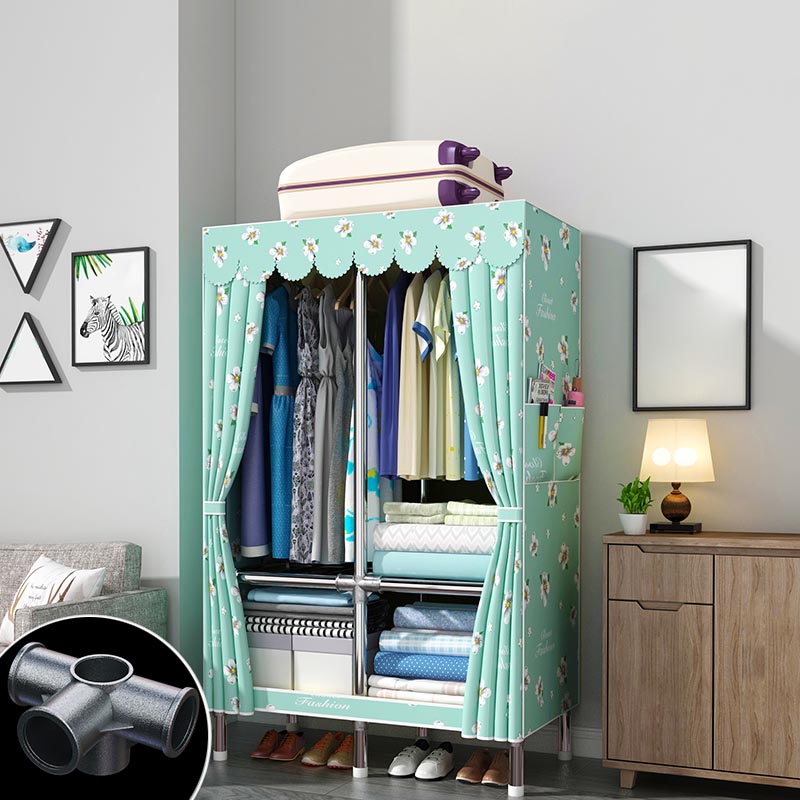 Eigentijdse stijl garderobe armoire houten armoire met kledingrail voor slaapkamer