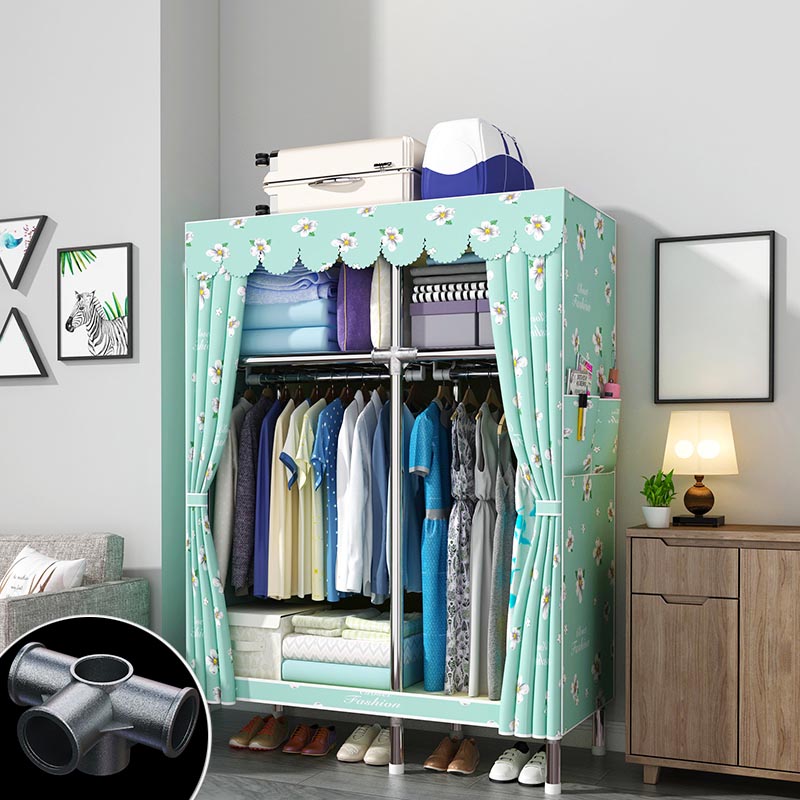 Eigentijdse stijl garderobe armoire houten armoire met kledingrail voor slaapkamer