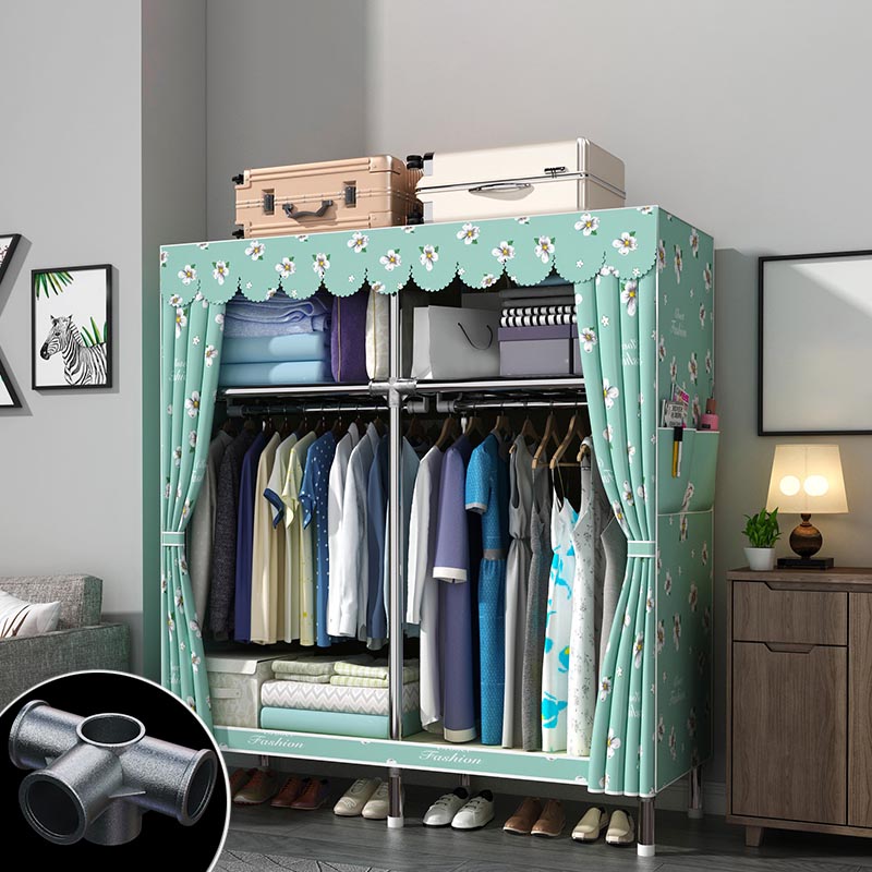 Eigentijdse stijl garderobe armoire houten armoire met kledingrail voor slaapkamer