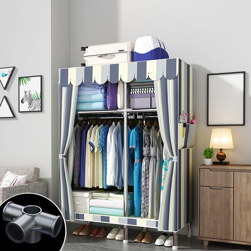 Eigentijdse stijl garderobe armoire houten armoire met kledingrail voor slaapkamer