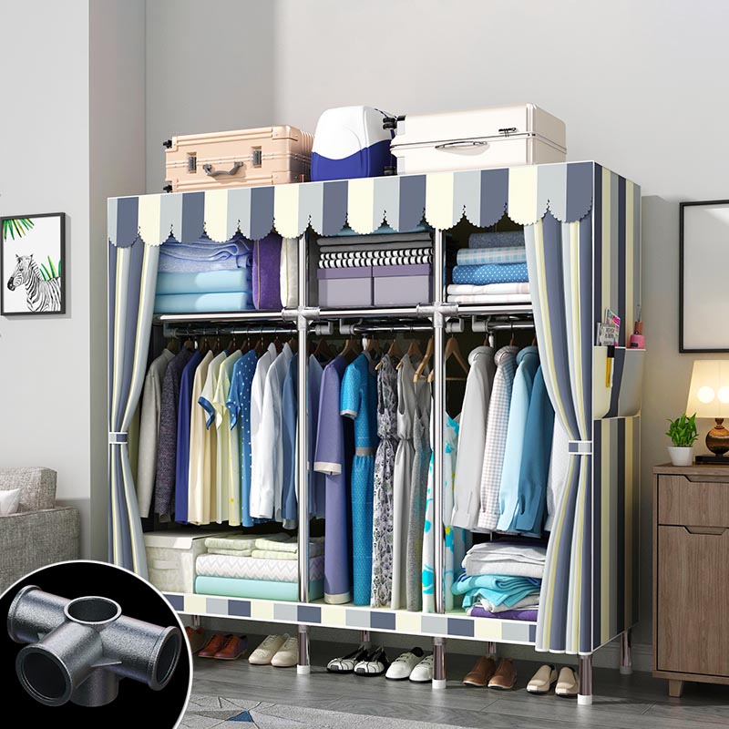 Eigentijdse stijl garderobe armoire houten armoire met kledingrail voor slaapkamer