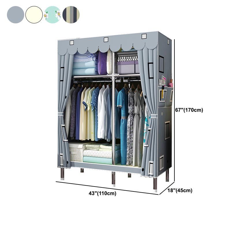 Eigentijdse stijl garderobe armoire houten armoire met kledingrail voor slaapkamer