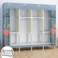 Contemporary Wardrobe Armoire Metal Armoire with Garment Rod for Home