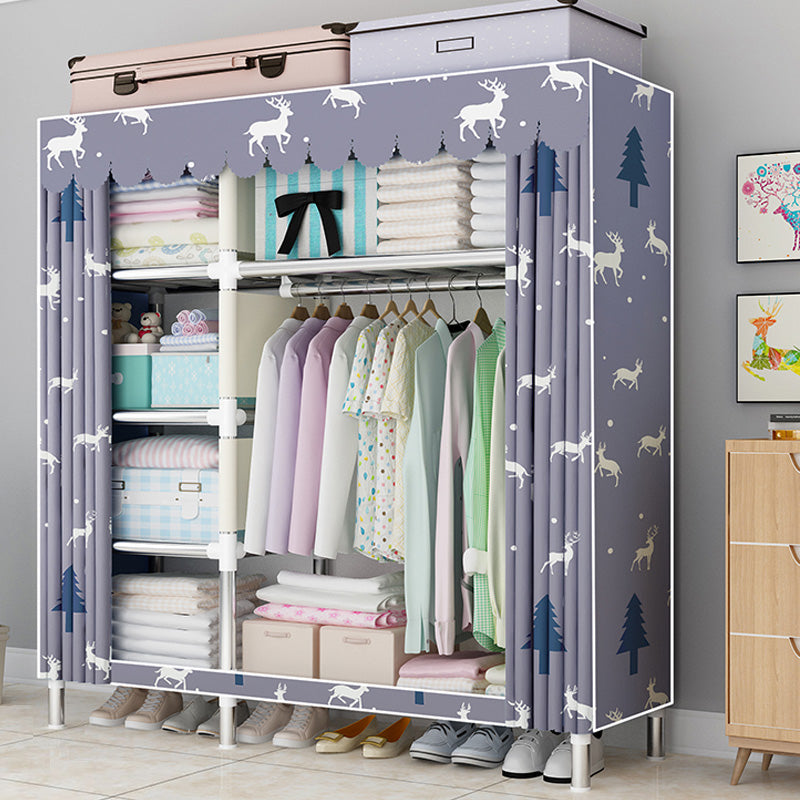 Contemporary Style Wardrobe Armoire Bedroom Armoire with Leg and Shelves