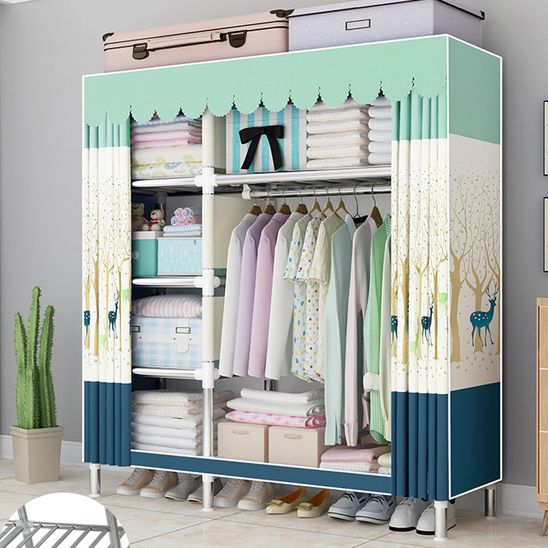 Contemporary Style Wardrobe Armoire Bedroom Armoire with Leg and Shelves