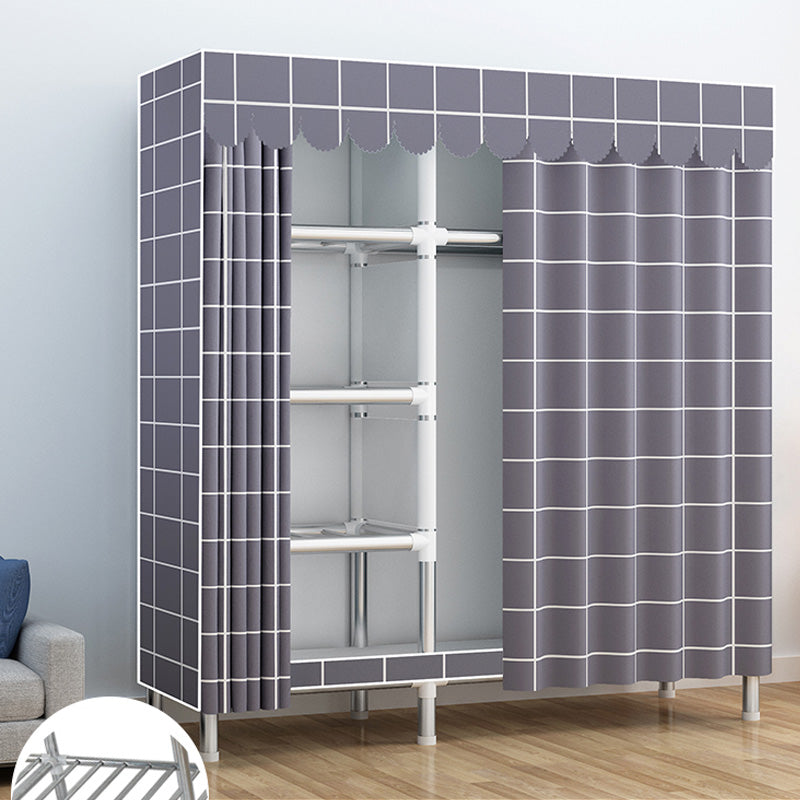 Contemporary Style Wardrobe Armoire Bedroom Armoire with Leg and Shelves