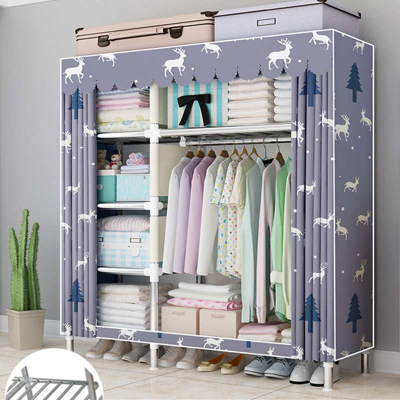 Contemporary Style Wardrobe Armoire Bedroom Armoire with Leg and Shelves