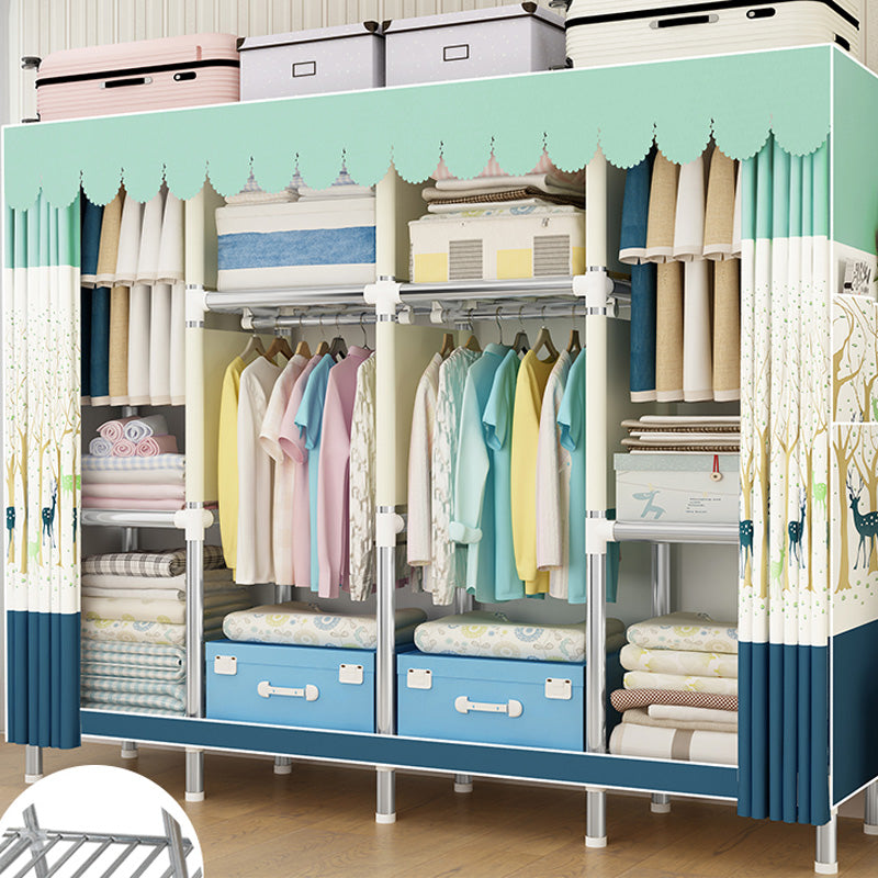 Contemporary Style Wardrobe Armoire Bedroom Armoire with Leg and Shelves