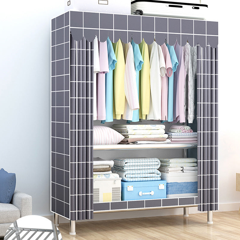 Contemporary Style Wardrobe Armoire Bedroom Armoire with Leg and Shelves