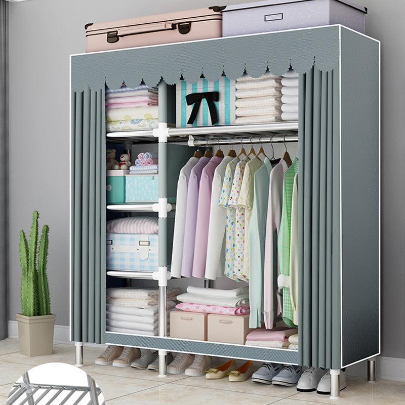 Contemporary Style Wardrobe Armoire Bedroom Armoire with Leg and Shelves