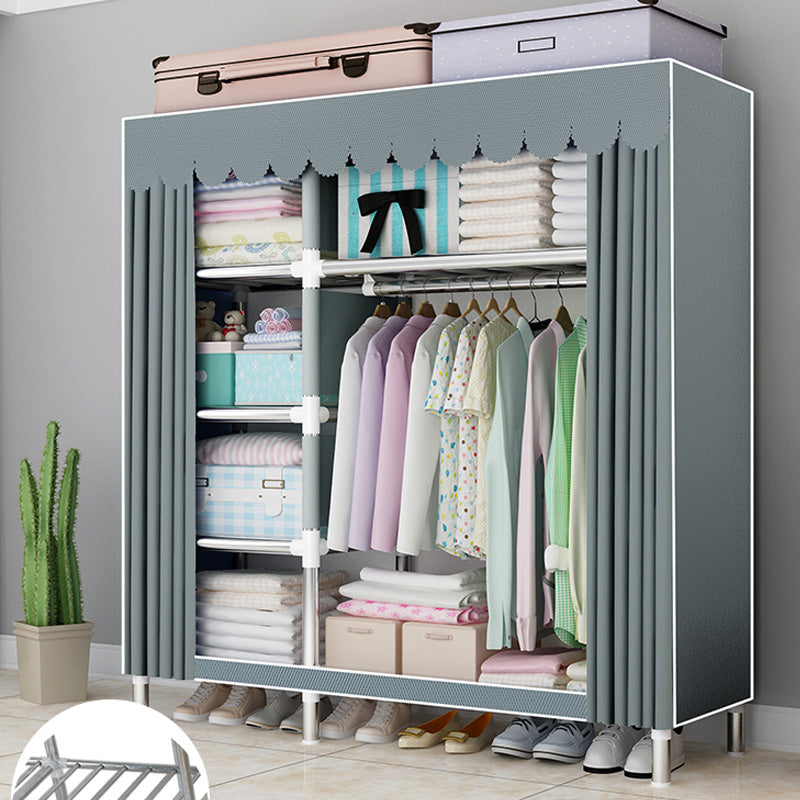 Contemporary Style Wardrobe Armoire Bedroom Armoire with Leg and Shelves
