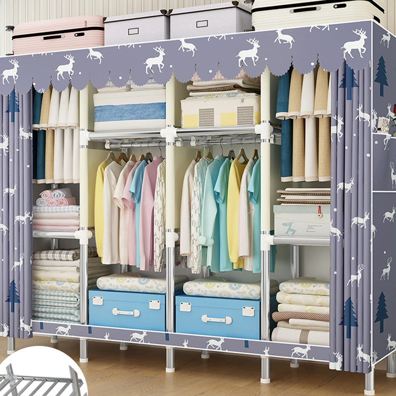 Contemporary Style Wardrobe Armoire Bedroom Armoire with Leg and Shelves