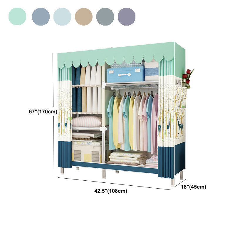 Contemporary Style Wardrobe Armoire Bedroom Armoire with Leg and Shelves