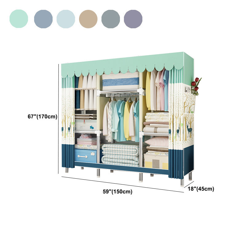 Contemporary Style Wardrobe Armoire Bedroom Armoire with Leg and Shelves