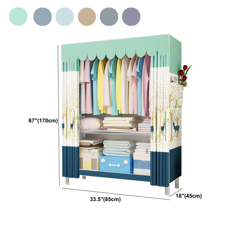 Contemporary Style Wardrobe Armoire Bedroom Armoire with Leg and Shelves