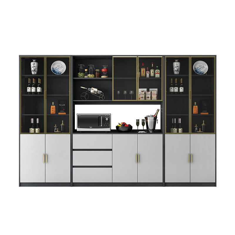 Modern Freestanding Manufactured Wood Wine Bottle Rack with Shelf Clearhalo 'furn' 'furn_wine_racks' 'Furniture' 'Kitchen & Dining Furniture' 'Wine Racks' 'wine_racks' 7862499