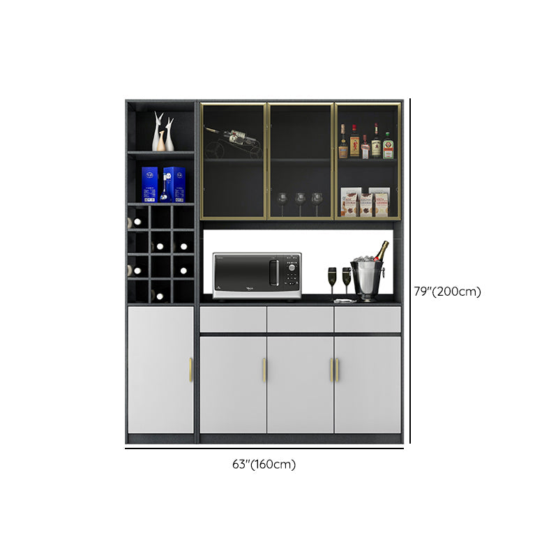 Modern Freestanding Manufactured Wood Wine Bottle Rack with Shelf Clearhalo 'furn' 'furn_wine_racks' 'Furniture' 'Kitchen & Dining Furniture' 'Wine Racks' 'wine_racks' 7862517