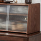 Contemporary Solid Wood Sideboard Cabinet in Brown with Glass Doors Clearhalo 'buffet_sideboard' 'Buffets & Sideboards' 'furn' 'furn_buffet_sideboard' 'Furniture' 'Kitchen & Dining Furniture' 7868742