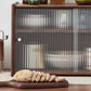 Contemporary Solid Wood Sideboard Cabinet in Brown with Glass Doors Clearhalo 'buffet_sideboard' 'Buffets & Sideboards' 'furn' 'furn_buffet_sideboard' 'Furniture' 'Kitchen & Dining Furniture' 7868744