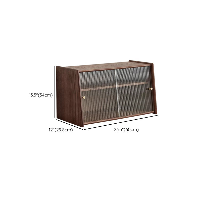 Contemporary Solid Wood Sideboard Cabinet in Brown with Glass Doors Clearhalo 'buffet_sideboard' 'Buffets & Sideboards' 'furn' 'furn_buffet_sideboard' 'Furniture' 'Kitchen & Dining Furniture' 7868746