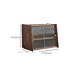 Contemporary Solid Wood Sideboard Cabinet in Brown with Glass Doors Clearhalo 'buffet_sideboard' 'Buffets & Sideboards' 'furn' 'furn_buffet_sideboard' 'Furniture' 'Kitchen & Dining Furniture' 7868747