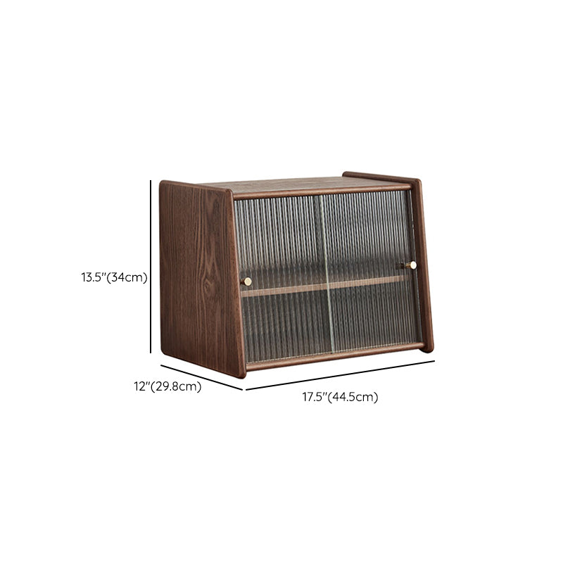 Contemporary Solid Wood Sideboard Cabinet in Brown with Glass Doors Clearhalo 'buffet_sideboard' 'Buffets & Sideboards' 'furn' 'furn_buffet_sideboard' 'Furniture' 'Kitchen & Dining Furniture' 7868747