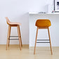 Contemporary Acrylic Backrest Counter High Stool with Wooden Base