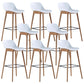 Contemporary Acrylic Backrest Counter High Stool with Wooden Base