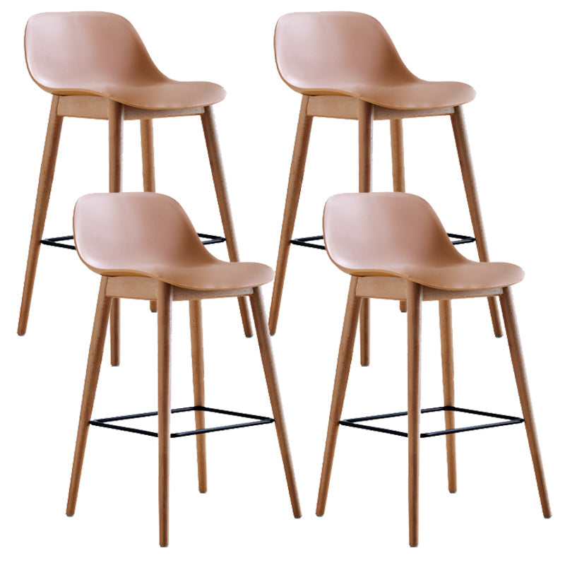 Hedendaagse Acryl Backlest Teller High Stool met houten basis