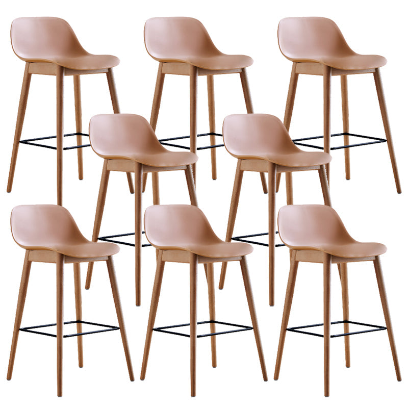 Hedendaagse Acryl Backlest Teller High Stool met houten basis