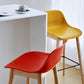 Contemporary Acrylic Backrest Counter High Stool with Wooden Base
