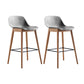 Contemporary Acrylic Backrest Counter High Stool with Wooden Base