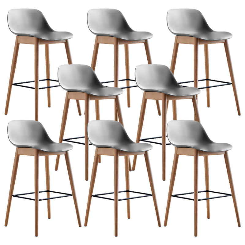 Hedendaagse Acryl Backlest Teller High Stool met houten basis