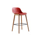 Contemporary Acrylic Backrest Counter High Stool with Wooden Base