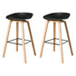 Contemporary Plastic Bucket Bar Stool with Beech Solid Wood Base