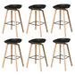 Contemporary Plastic Bucket Bar Stool with Beech Solid Wood Base