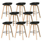 Contemporary Plastic Bucket Bar Stool with Beech Solid Wood Base