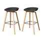 Contemporary Plastic Bucket Bar Stool with Beech Solid Wood Base