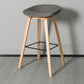 Contemporary Plastic Bucket Bar Stool with Beech Solid Wood Base