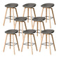 Contemporary Plastic Bucket Bar Stool with Beech Solid Wood Base