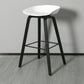 Contemporary Plastic Bucket Bar Stool with Beech Solid Wood Base